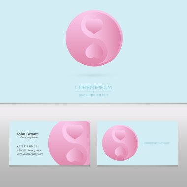 Abstract Creative concept vector visit card of Ying yang for web and mobile applications isolated on background, art illustration template design, business infographic and social media, icon, symbol.