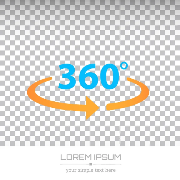 Abstract Creative concept vector image logo of 360 degrees for web and mobile applications isolated on background, art illustration template design, business infographic and social media, icon, symbol — Stok Vektör