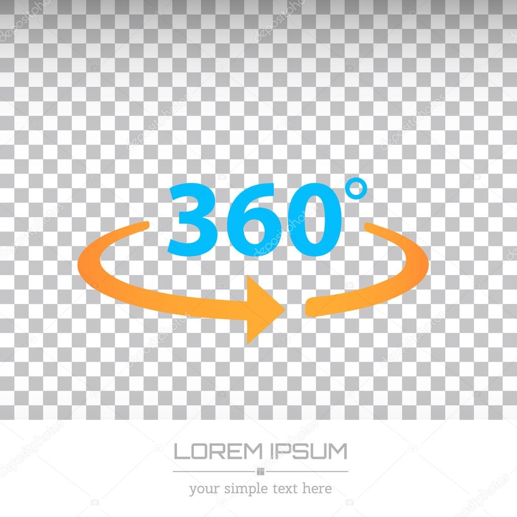 Abstract Creative concept vector image logo of 360 degrees for web and mobile applications isolated on background, art illustration template design, business infographic and social media, icon, symbol