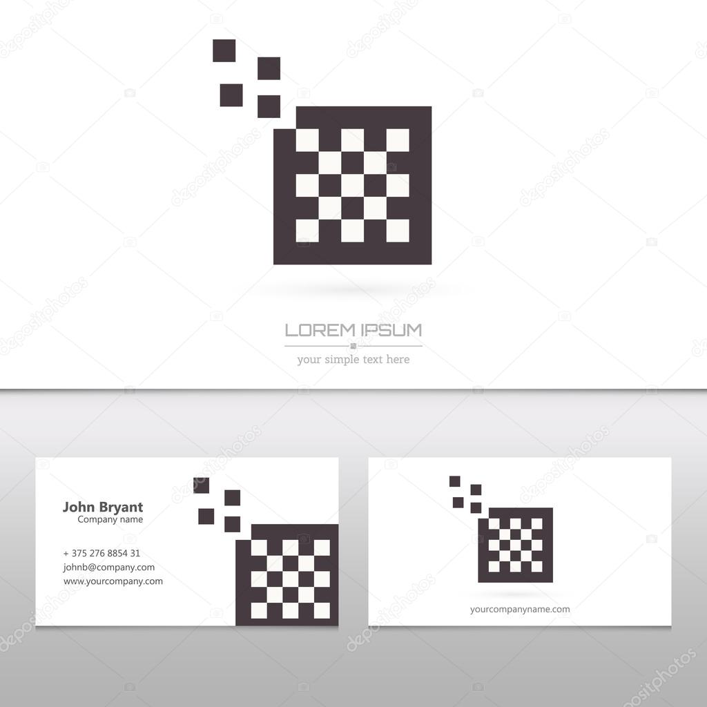 Abstract Creative concept vector logo of chess for web and mobile applications isolated on background, art illustration template design, business infographic and social media, icon, symbol, element