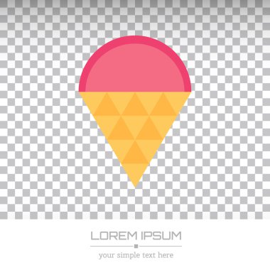 Abstract Creative concept vector logo of ice cream for web and mobile applications isolated on background, art illustration template design, business infographic and social media, symbol, element.