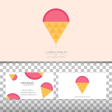 Abstract Creative concept vector logo of ice cream for web and mobile applications isolated on background, art illustration template design, business infographic and social media, symbol, element.