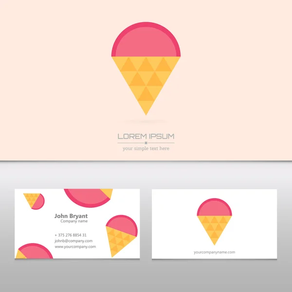 Abstract Creative concept vector logo of ice cream for web and mobile applications isolated on background, art illustration template design, business infographic and social media, symbol, element. — Wektor stockowy