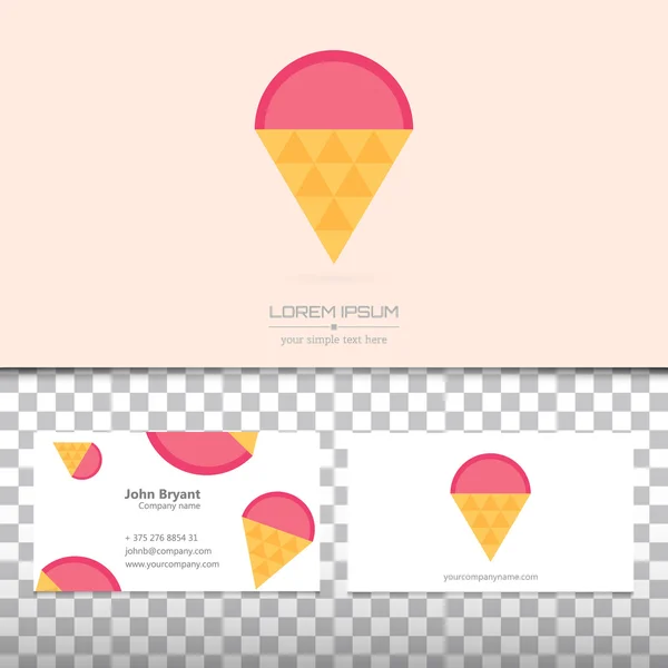 Abstract Creative concept vector logo of ice cream for web and mobile applications isolated on background, art illustration template design, business infographic and social media, symbol, element. — 图库矢量图片