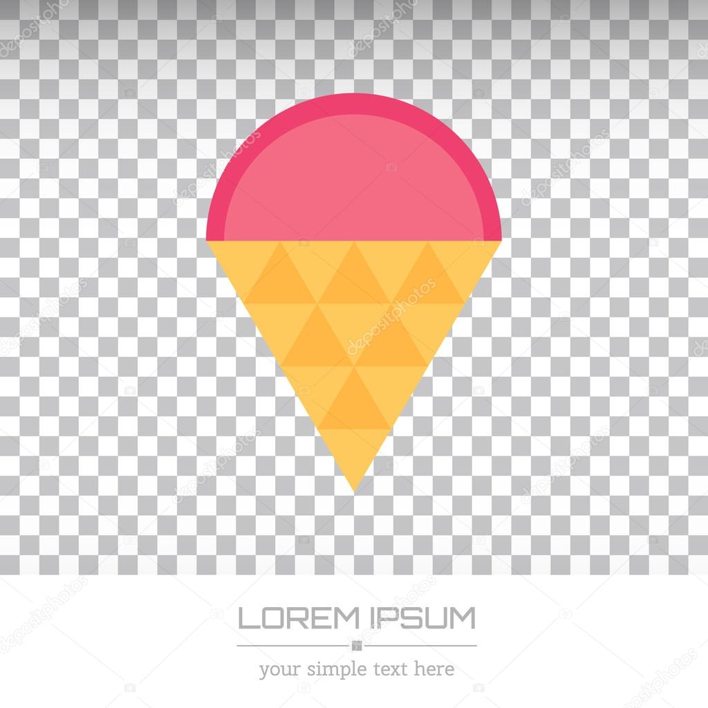 Abstract Creative concept vector logo of ice cream for web and mobile applications isolated on background, art illustration template design, business infographic and social media, symbol, element