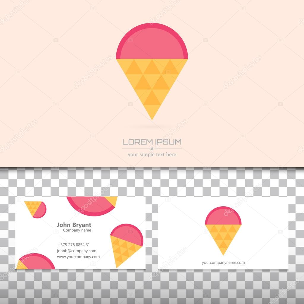 Abstract Creative concept vector logo of ice cream for web and mobile applications isolated on background, art illustration template design, business infographic and social media, symbol, element