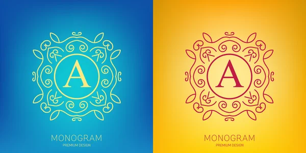 Logotipo abstracto concepto creativo vector de monograma retro aislado en el fondo. Diseño de plantilla de ilustración de arte para restaurnat, café, hotel, bienes raíces, boda y spa elegante emblema fino lindo . — Archivo Imágenes Vectoriales