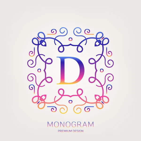 Concept créatif abstrait logo vectoriel de monogramme rétro isolé sur fond. Modèle d'illustration d'art design pour restaurnat, café, hôtel, immobilier, mariage et spa élégant beau emblème mignon . — Image vectorielle