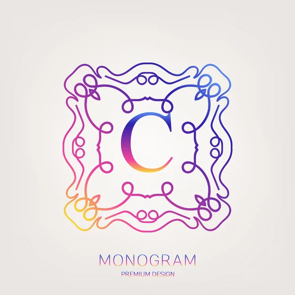 Concept créatif abstrait logo vectoriel de monogramme rétro isolé sur fond. Modèle d'illustration d'art design pour restaurnat, café, hôtel, immobilier, mariage et spa élégant beau emblème mignon . — Image vectorielle