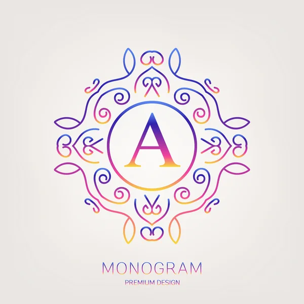 Logotipo abstracto concepto creativo vector de monograma retro aislado en el fondo. Diseño de plantilla de ilustración de arte para restaurnat, café, hotel, bienes raíces, boda y spa elegante emblema fino lindo . — Archivo Imágenes Vectoriales