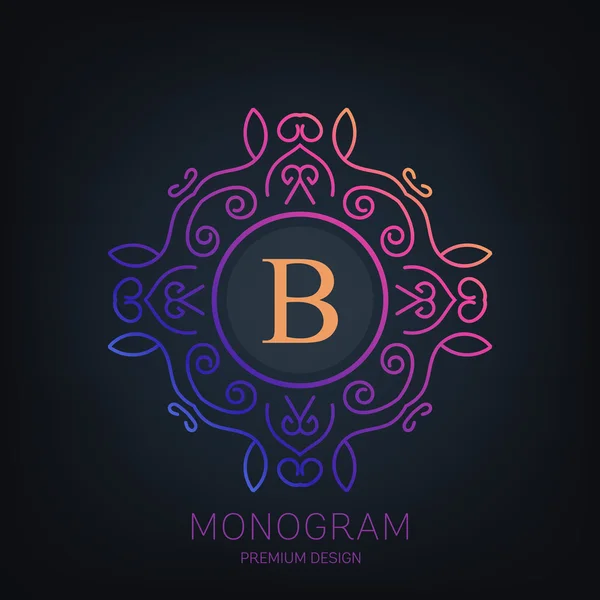 Logotipo abstracto concepto creativo vector de monograma retro aislado en el fondo. Diseño de plantilla de ilustración de arte para restaurnat, café, hotel, bienes raíces, boda y spa elegante emblema fino lindo . — Archivo Imágenes Vectoriales