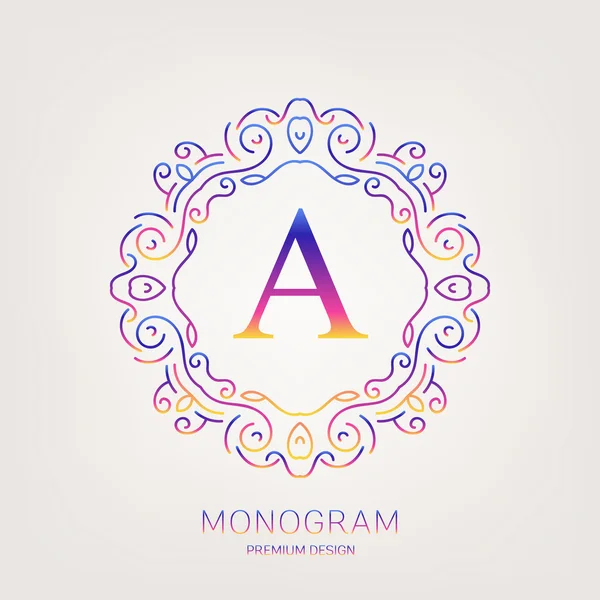 Concept créatif abstrait logo vectoriel de monogramme rétro isolé sur fond. Modèle d'illustration d'art design pour restaurnat, café, hôtel, immobilier, mariage et spa élégant beau emblème mignon . — Image vectorielle