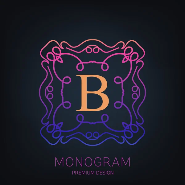 Logotipo abstracto concepto creativo vector de monograma retro aislado en el fondo. Diseño de plantilla de ilustración de arte para restaurnat, café, hotel, bienes raíces, boda y spa elegante emblema fino lindo . — Archivo Imágenes Vectoriales