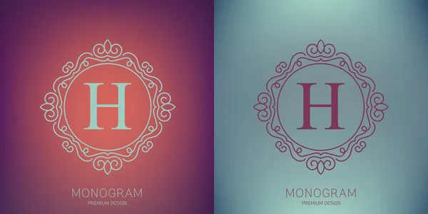 Logotipo abstracto concepto creativo vector de monograma retro aislado en el fondo. Diseño de plantilla de ilustración de arte para restaurnat, café, hotel, bienes raíces, boda y spa elegante emblema fino lindo . — Archivo Imágenes Vectoriales