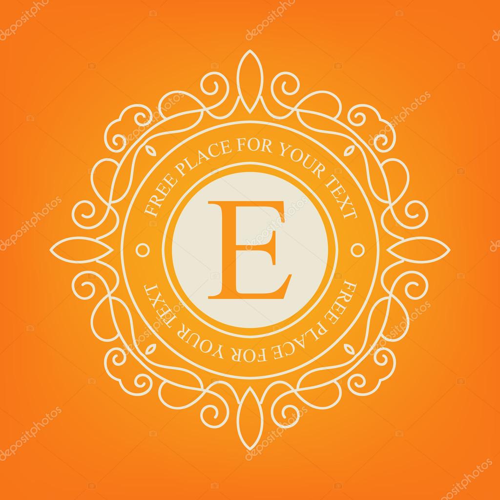 Abstract creative concept vector logo of retro monogram isolated on background. Art illustration template design for restaurnat, cafe, hotel, real estate, wedding and spa elegant cute fine emblem
