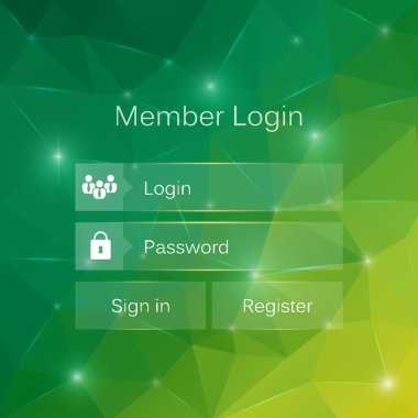 Soyut yaratıcı kavram vektör giriş formu arayüzü. Web sayfası, site, mobil uygulamalar, sanat illüstrasyonu, tasarım teması, modern menü, ui, uygulama, iletişim kutusu boş, pankart, profil oturumu