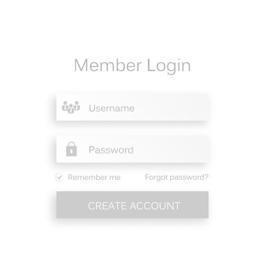 Soyut yaratıcı kavram vektör giriş formu arayüzü. Web sayfası, site, mobil uygulamalar, sanat illüstrasyonu, tasarım teması, modern menü, ui, uygulama, iletişim kutusu boş, pankart, profil oturumu