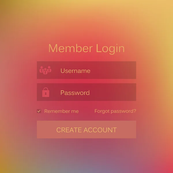 Abstract creative concept vector member login form interface. Para página web, site, aplicações móveis, ilustração de arte, tema de design, menu moderno, ui, app, caixa vazia de contato, banner, perfil login —  Vetores de Stock