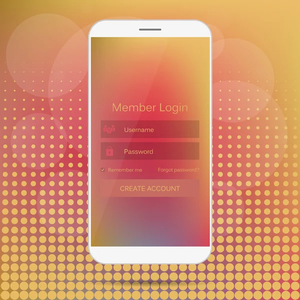 Abstraktes kreatives Konzept Vektor Mitglied Login-Formular-Schnittstelle. Für Webseite, Website, mobile Anwendungen, Kunstillustration, Designthema, modernes Menü, ui, App, Kontakt leere Box, Banner, Profil einloggen — Stockvektor