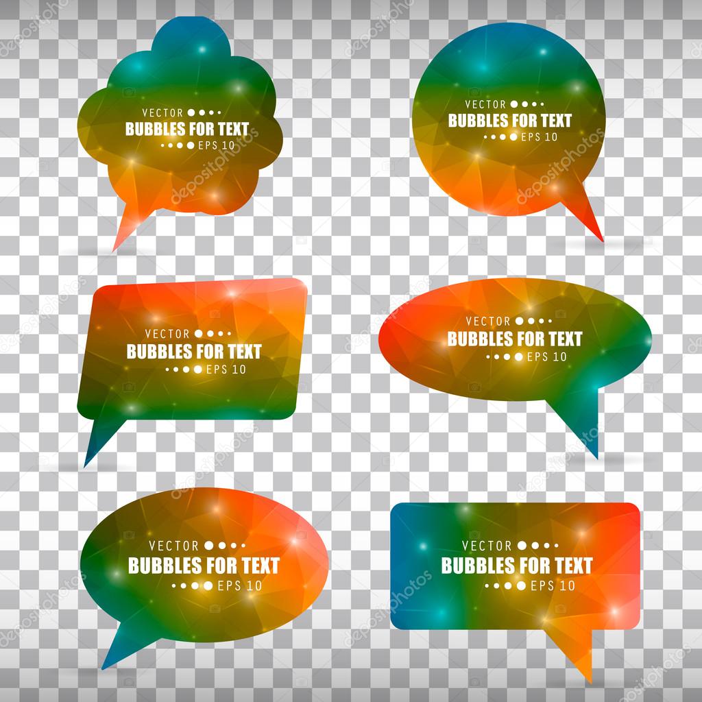 Abstract Creative concept vector empty speech bubbles set. For web and mobile applications isolated on background, illustration template design, presentation, business infographic and social media.