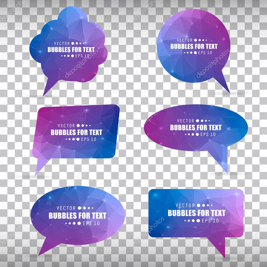 Abstract Creative concept vector empty speech bubbles set. For web and mobile applications isolated on background, illustration template design, presentation, business infographic and social media.