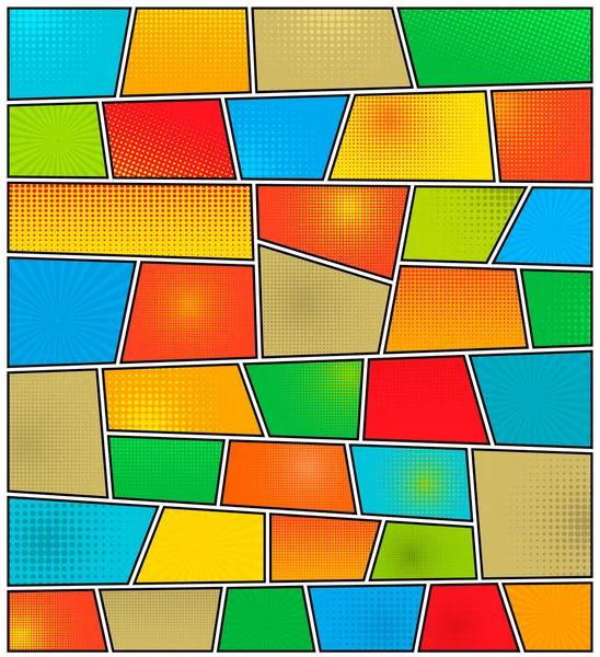 Résumé Concept créatif bande dessinée vectorielle modèle de mise en page vierge de style pop art avec poutres de nuages et motif de points isolés sur fond. Pour les applications Web et mobiles, conception de modèles d'illustration . — Image vectorielle