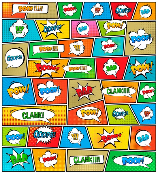 Yaratıcı soyut kavram vektör çizgi roman pop sanat tarzı boş düzeni şablonu bulutlar kiriş ve arka plan üzerinde izole nokta şekli ile. Web ve mobil uygulamalar, illüstrasyon kalıp çizmek için.