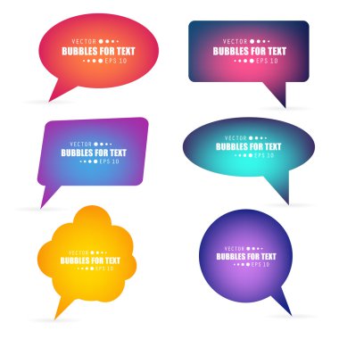 Abstract Creative concept vector empty speech bubbles set. For web and mobile applications isolated on background, illustration template design, presentation, business infographic and social media.