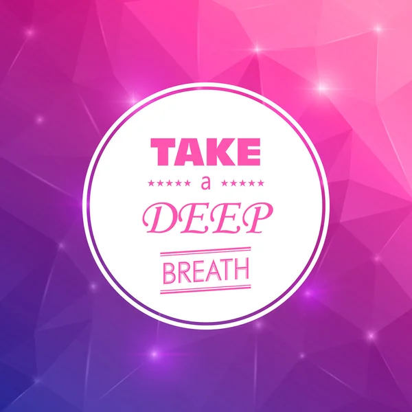 Take a Deep Breath concept design — Stock Vector