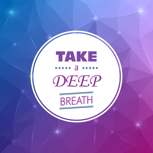 Take a Deep Breath concept design — Stock Vector
