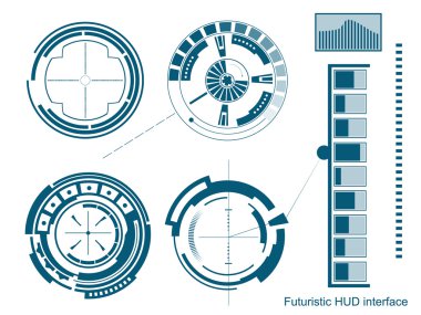 Soyut gelecek, konsept vektör fütüristik mavi sanal grafik dokunmatik arayüzü HUD. Web, site, mobil uygulamalar için siyah arkaplan, tekno, çevrimiçi tasarım, iş, gui, ui.