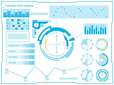 Soyut gelecek, konsept vektör fütüristik mavi sanal grafik dokunmatik arayüzü HUD. Web, site, mobil uygulamalar için siyah arkaplan, tekno, çevrimiçi tasarım, iş, gui, ui.