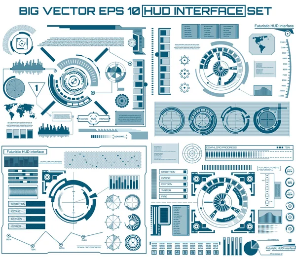 Futuro abstrato, conceito vetor futurista azul virtual gráfico toque interface de usuário HUD. Para web, site, aplicativos móveis isolados em fundo preto, techno, design on-line, negócios, gui, ui. — Vetor de Stock