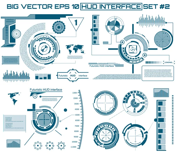 Abstract future, concept vector futuristisch blauw virtual graphic touch user interface HUD. Voor web, site, mobiele applicaties geïsoleerd op zwarte achtergrond, techno, online design, business, gui, ui. — Stockvector