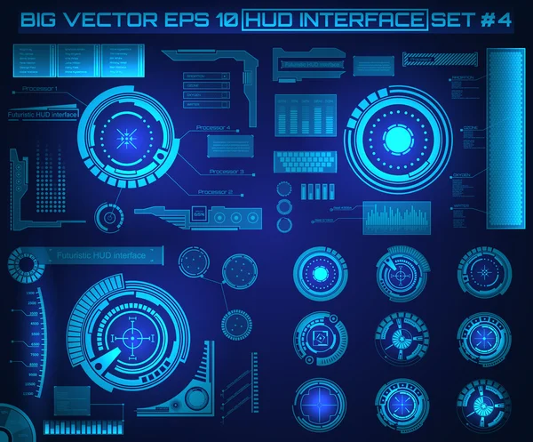 추상적 인 미래, 개념 벡터 미래적으로 파란 가상 그래픽 터치 사용자 인터페이스 HUD. 웹의 경우, 웹 사이트의 모바일 애플리케이션은 검정 색 배경, 테크노, 온라인 디자인, 비즈니스, 귀, 귀에 독립적 이다.. — 스톡 벡터
