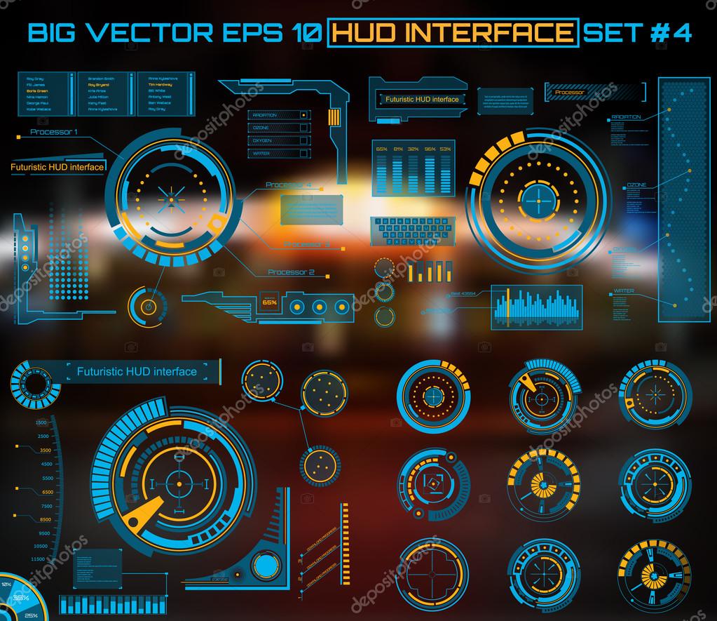 Abstract future, concept vector futuristic blue virtual graphic touch user interface HUD. For web, site, mobile applications isolated on black background, techno, online design, business, gui, ui