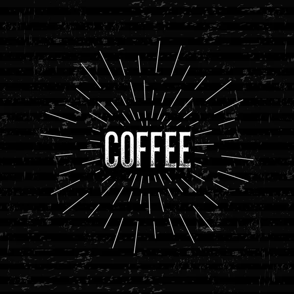 Abstract Creative concept vector design layout with text - Coffee. For web and mobile icon isolated on background, art template, retro elements, logos, identity, labels, badge, ink, tag, old card. — 图库矢量图片