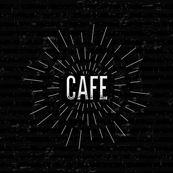 Layout de design vetorial conceito criativo abstrato com texto - Café. Para ícone web e móvel isolado em segundo plano, modelo de arte, elementos retro, logotipos, identidade, rótulos, crachá, tinta, tag, cartão antigo . —  Vetores de Stock