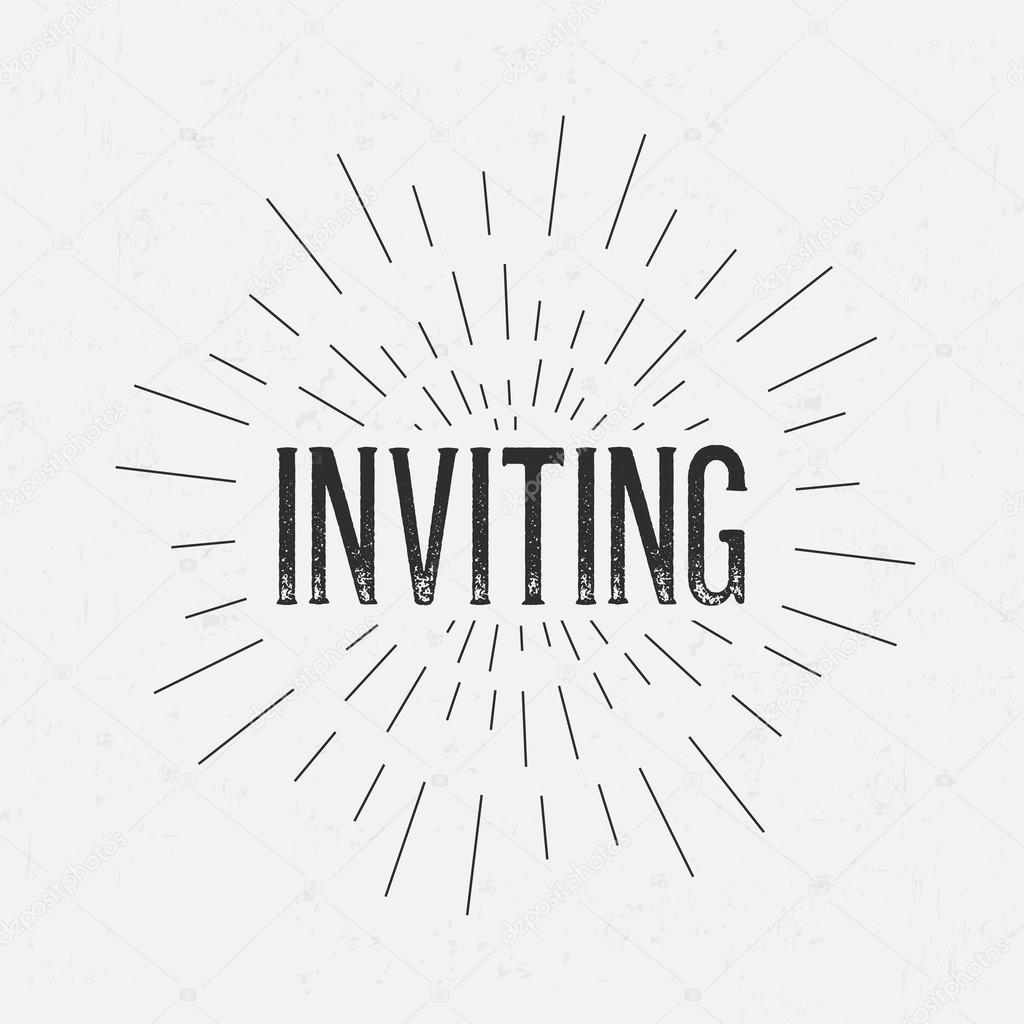 Abstract Creative concept vector design layout with text - inviting. For web and mobile icon isolated on background, art template, retro elements, logo, identity, labels, badge, ink, tag, card