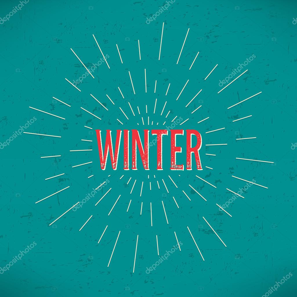 Abstract Creative concept vector design layout with text - winter. For web and mobile icon isolated on background, art template, retro elements, logo, identity, labels, badge, ink, tag, card
