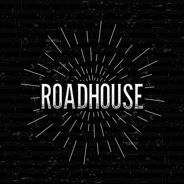 Layout de design vetorial de conceito criativo abstrato com texto - roadhouse. Para ícone web e móvel isolado em segundo plano, modelo de arte, elementos retro, logotipo, identidade, rótulos, crachá, tinta, tag, cartão . — Vetor de Stock