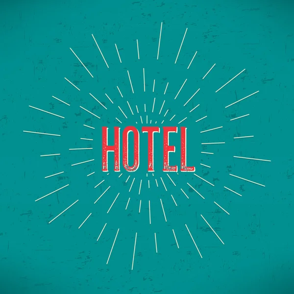 Resumen Concepto creativo diseño de vectores con texto - hotel. Para icono web y móvil aislado en el fondo, plantilla de arte, elementos retro, logotipo, identidad, etiquetas, insignia, tinta, etiqueta, tarjeta . — Archivo Imágenes Vectoriales