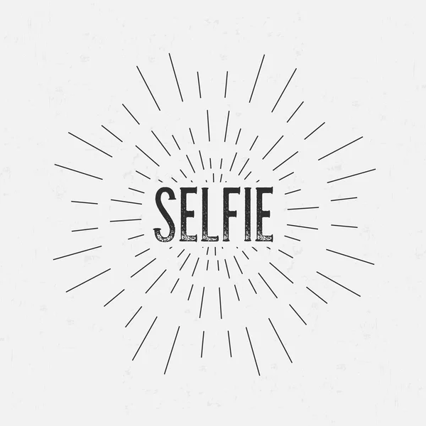 Résumé Conception de concept créatif mise en page vectorielle avec texte - selfie. Pour icône web et mobile isolée sur fond, modèle d'art, éléments rétro, logos, identité, étiquettes, badge, encre, étiquette, vieille carte . — Image vectorielle