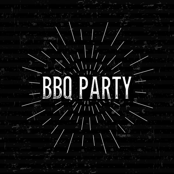 Abstract Creative concept vector design layout with text - bbq party. For web and mobile icon isolated on background, art template, retro elements, logos, identity, labels, badge, ink, tag, old card. — Stock Vector