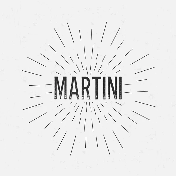 Abstract Layout de design vetorial de conceito criativo com texto - Martini. Para ícone web e móvel isolado em segundo plano, modelo de arte, elementos retro, logotipos, identidade, rótulos, crachá, tinta, tag, cartão antigo . — Vetor de Stock