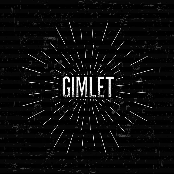 Abstract Creative concept vector design layout with text - gimlet. For web and mobile icon isolated on background, art template, retro elements, logos, identity, labels, badge, ink, tag, old card. — 图库矢量图片
