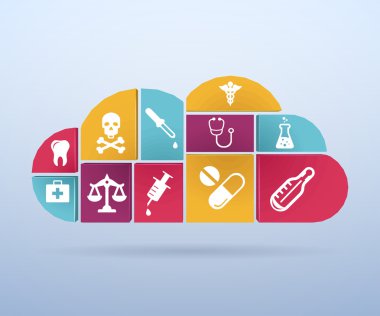 Yaratıcı soyut kavram vektör web ve mobil app izole arka plan, sanat çizim şablonu tasarım, iş Infographic ve sosyal medya, sembol için sağlık ve tıbbi simge kümesi.