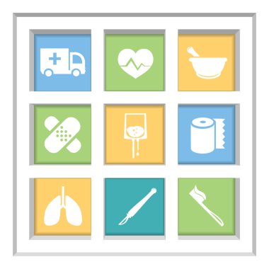 Abstract creative concept vector set of healthcare and medical icons for web and mobile app isolated on background, art illustration template design, business infographic and social media, symbol. clipart