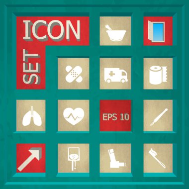 Yaratıcı soyut kavram vektör web ve mobil app izole arka plan, sanat çizim şablonu tasarım, iş Infographic ve sosyal medya, sembol için sağlık ve tıbbi simge kümesi.
