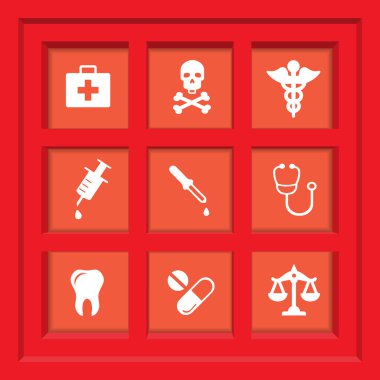 Yaratıcı soyut kavram vektör web ve mobil app izole arka plan, sanat çizim şablonu tasarım, iş Infographic ve sosyal medya, sembol için sağlık ve tıbbi simge kümesi.